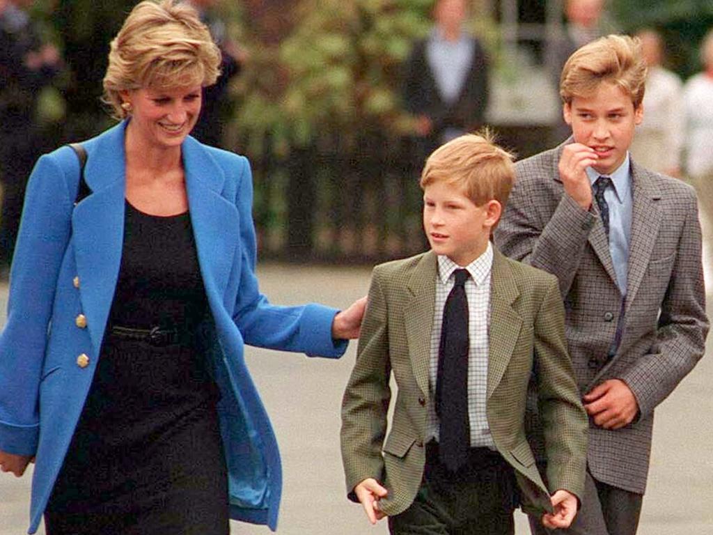 Diana, Princess of Wales, with Prince Harry and Prince William in September 1995. Picture: Anwar Hussein/WireImage