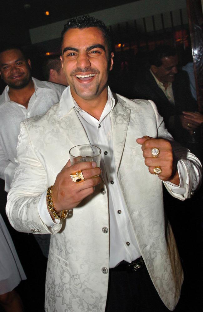 Comanchero president Mick Hawi at the Sapphire Suite Nightclub's first birthday party in 2006. Picture: Richard Dobson