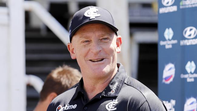 Michael Voss missed his first draft as Carlton coach after being deemed a close contact.