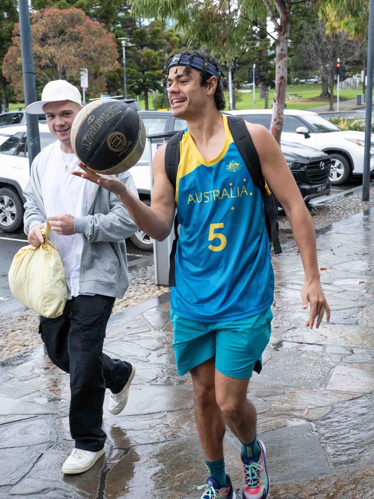 10. James Willis and 11. Lawson Humphries as Patty Mills. James Willis. Picture: Brad Fleet