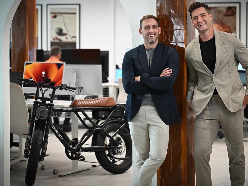 21/1/2025: XRecuiter co-founders and owners (L-R) Blake Thompson CEO and Declan Kluver CBO at their office in Teneriffe, Brisbane. pic: Lyndon Mechielsen/Courier Mail