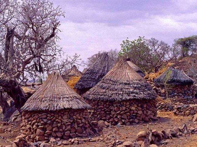 People use whatever they can find to build their houses in the north of Cameroon. Picture: Stephen van der Mark