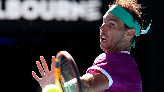 Rafael Nadal on Rod Laver Arena. Picture: AFP Images