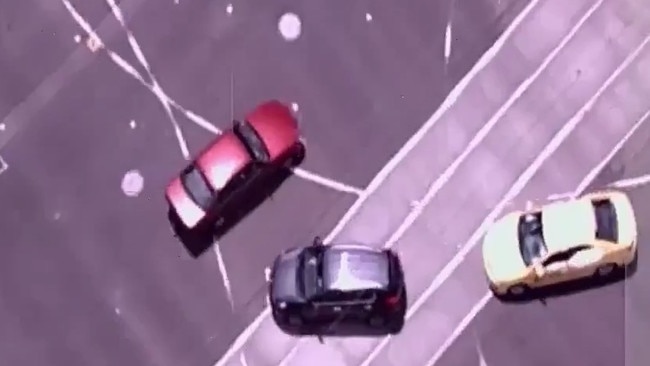 The Footage from the police airwing shows Gargasoulas close passing cars and driving on tram lines before doing burnouts at the intersection of Bouke and Flinders street.