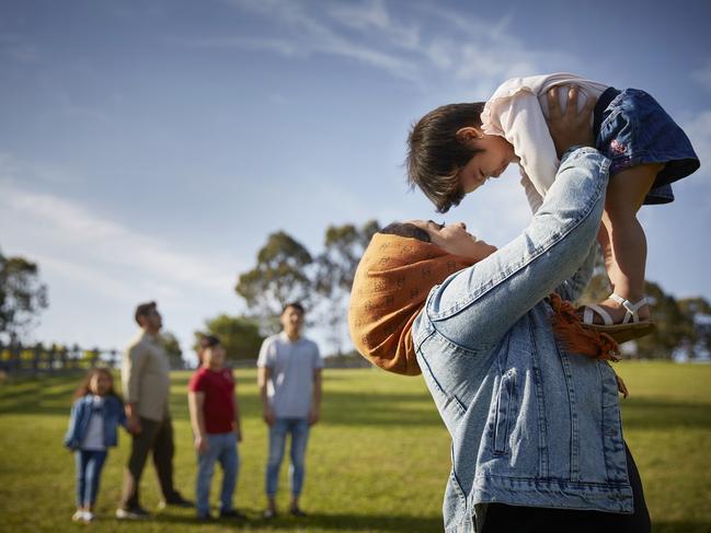 EMBARGO FOR TWAM 13 NOV 2021. FEE APPLIESAfghani refugee family in Australian. Photo: Nick Cubbin