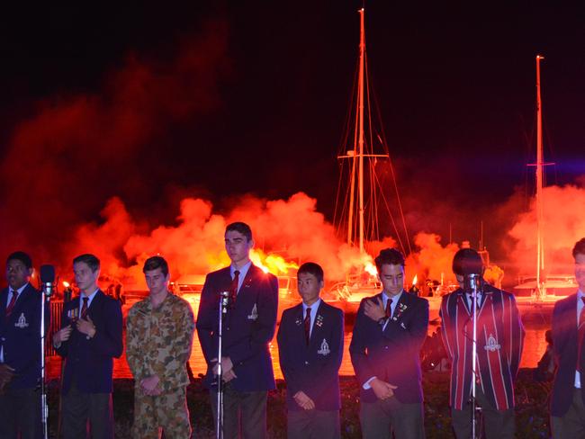 Thousands of people turned out to mark the Gallipoli centenary at the Southport Dawn Service this morning. Photo: Tanya Westthorp