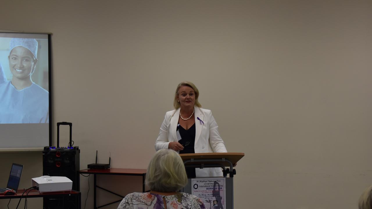 General Manager of St Stephens Hospital Katrina Ryans speaks at the Maryborough Neighbourhood Centre.