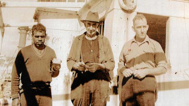 Banjo, one of the Butchulla tribe, Gus Meyers from Maryborough and Judy&#39;s grandfather Kenneth Miller. Picture: Contributed