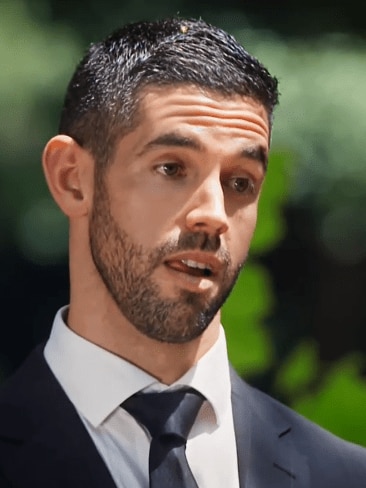 Ryan reacts to Jacqui's vows. Picture: MAFS/Nine Network