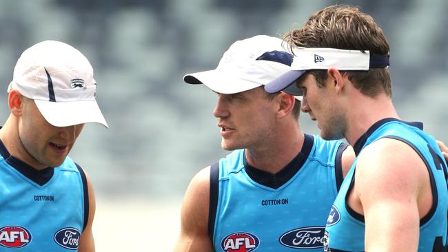 Gary Ablett, Joel Selwood and Patrick Dangerfield won’t face the Suns. Picture: Mike Dugdale