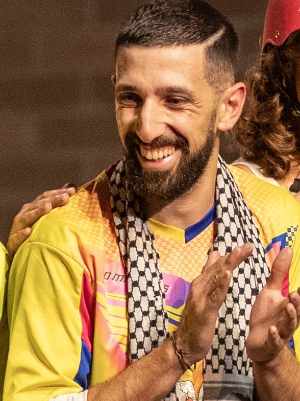 Feras Shaheen performing at the Sydney Festival’s Air Time show on Saturday.