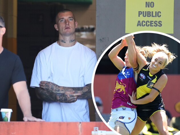 Dustin Martin watches Richmond's AFLW team.