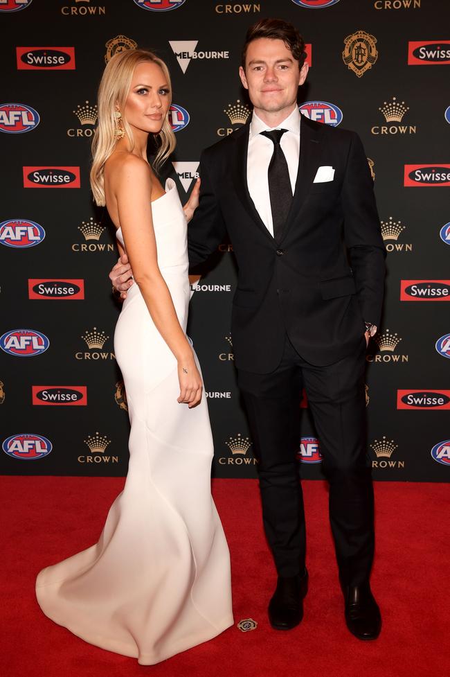 Julie Clark and Lachie Neale of the Fremantle Dockers. Picture: Getty