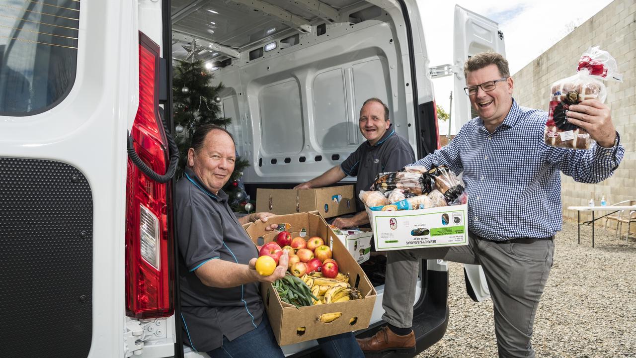 Unpacking the new van are (from left) Greg Kowald, Tony Hurle and Andrew Bullen at Tony's Community Kitchen, Monday, August 16, 2021. Picture: Kevin Farmer