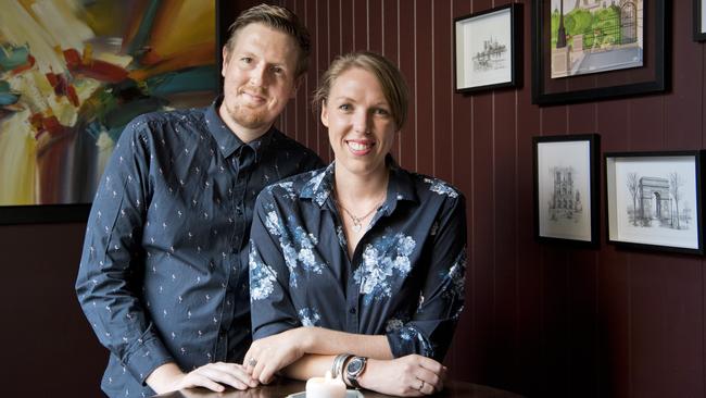 BEST BARTENDER: Owners of Sante Cocktail Bar Loic Mouchelin and Alexandra Percy. Loic was recently voted Toowoomba’s best bartender in an online poll by The Chronicle and Matt Preston. Picture: Nev Madsen.