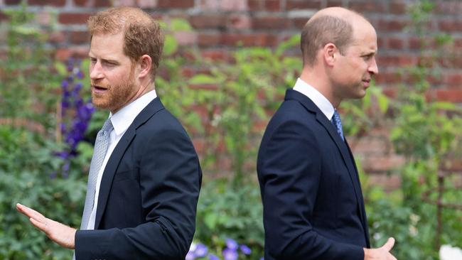 Royal rift … Prince Harry (left) has accused his brother, Prince William, of physically confronting him in his memoir, Spare. Picture: AFP