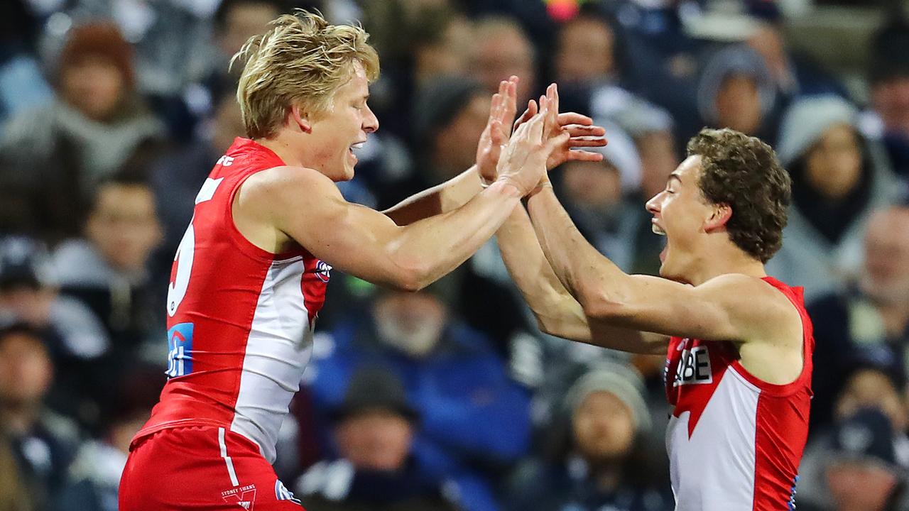Isaac Heeney’s Sydney takes on Geelong. Picture: Michael Klein