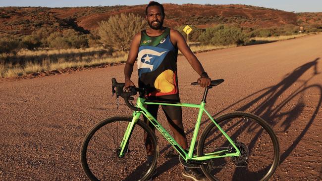 Fielding also rode 700km around APY Lands to raise money for a local gym for kids. Picture: Supplied