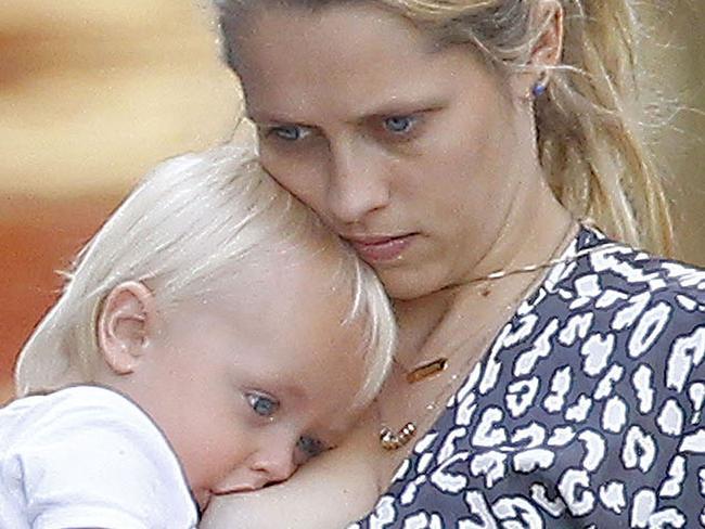 NO CREDIT GROUP RIGHTS ALL PLATFORMS Exclusive 51674156 Warm Bodies actress Teresa Palmer and husband Mark Webber take their family out for dinner in Los Angeles California on March 8 2015 As the family waited for a table Teresa breast fed her son Bodhi as they walked back to the restaurant FameFlynet Inc Beverly Hills CA USA 1 818 307 4813