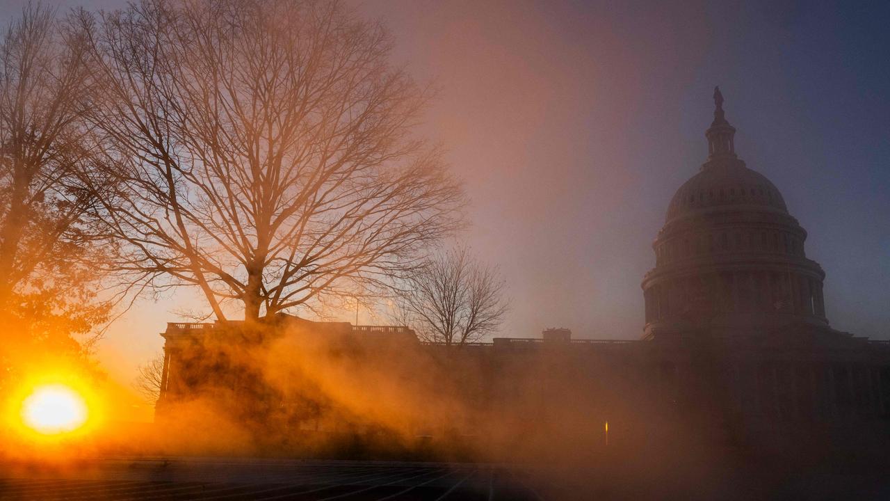 The US Capitol building as the sun sets in Washington, DC, on January 2, 2025. (Photo by ROBERTO SCHMIDT / AFP)