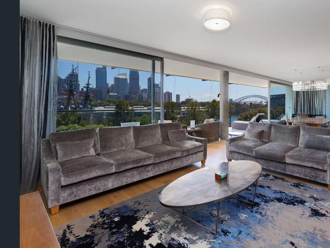 Spectacular views from Leigh McPherson’s luxury Potts Point apartment that he sold in December 2020.