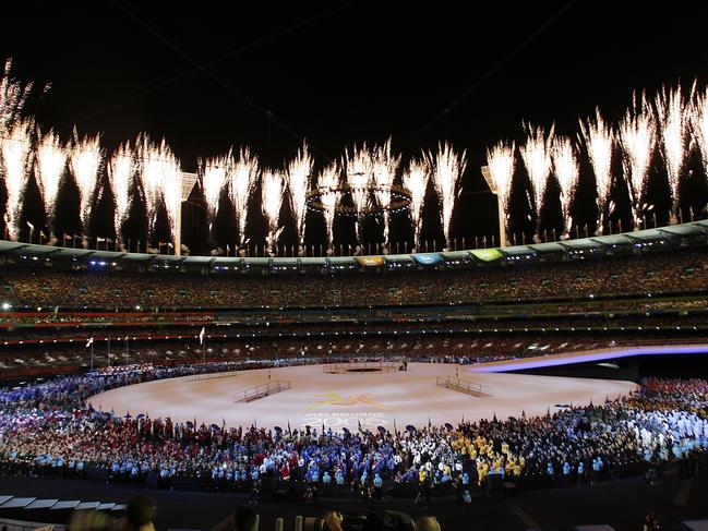 A scene from the opening ceremony of the Commonwealth Games at the Melbourne Cricket Ground, Melbourne, Australia, Wednesday March 15, 2006.   (Photo by Gareth Copley - PA Images/PA Images via Getty Images)