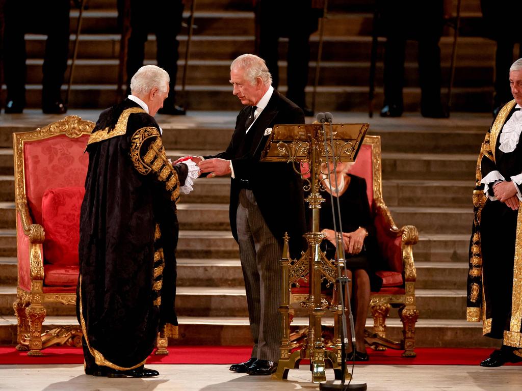 The country’s new monarch gave his inaugural parliamentary address in front of members of the elected lower House of Commons and the upper chamber House of Lords packed into Westminster Hall.