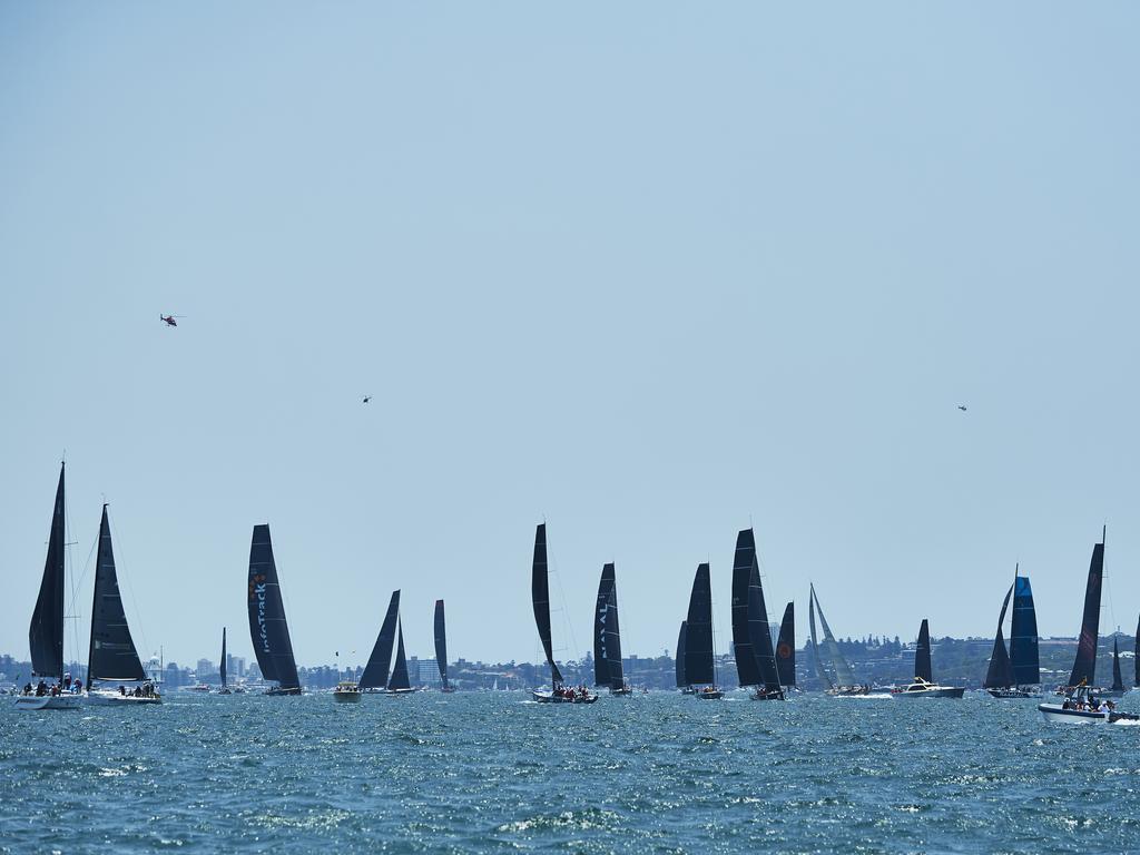 A general view of Sydney Harbour during the 2019 Sydney to Hobart on December 26, 2019 in Sydney, Australia. (Photo by Brett Hemmings/Getty Images)