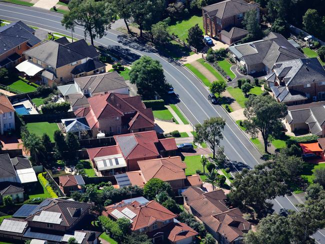 SYDNEY, AUSTRALIA - NewsWire Photos MARCH 24, 2021: An Aerial view of the Housing Market in the Western Sydney region from the Domestic Airport at Mascot to Marsden Park, in Sydney Australia. Picture: NCA NewsWire / Gaye Gerard