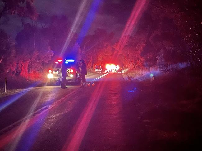 Emergency services were called to the scene of a two-vehicle collision on Hazelwood Rd in Hazelwood South just before 6pm on Monday. Picture: Jack Colantuono