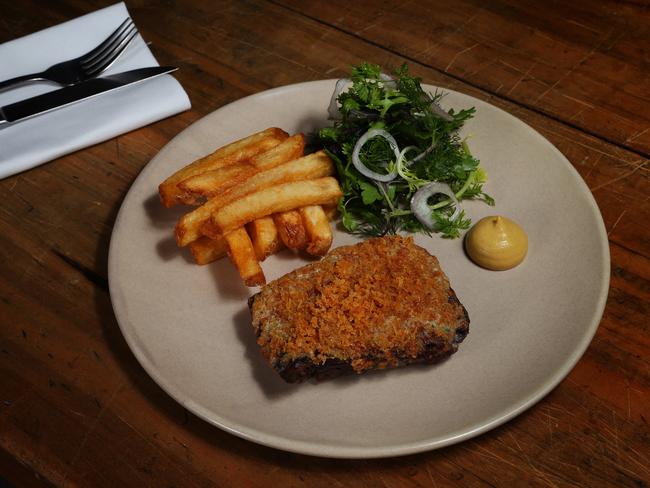 Steak frites and Roquefort butter. Picture: Rebecca Michael