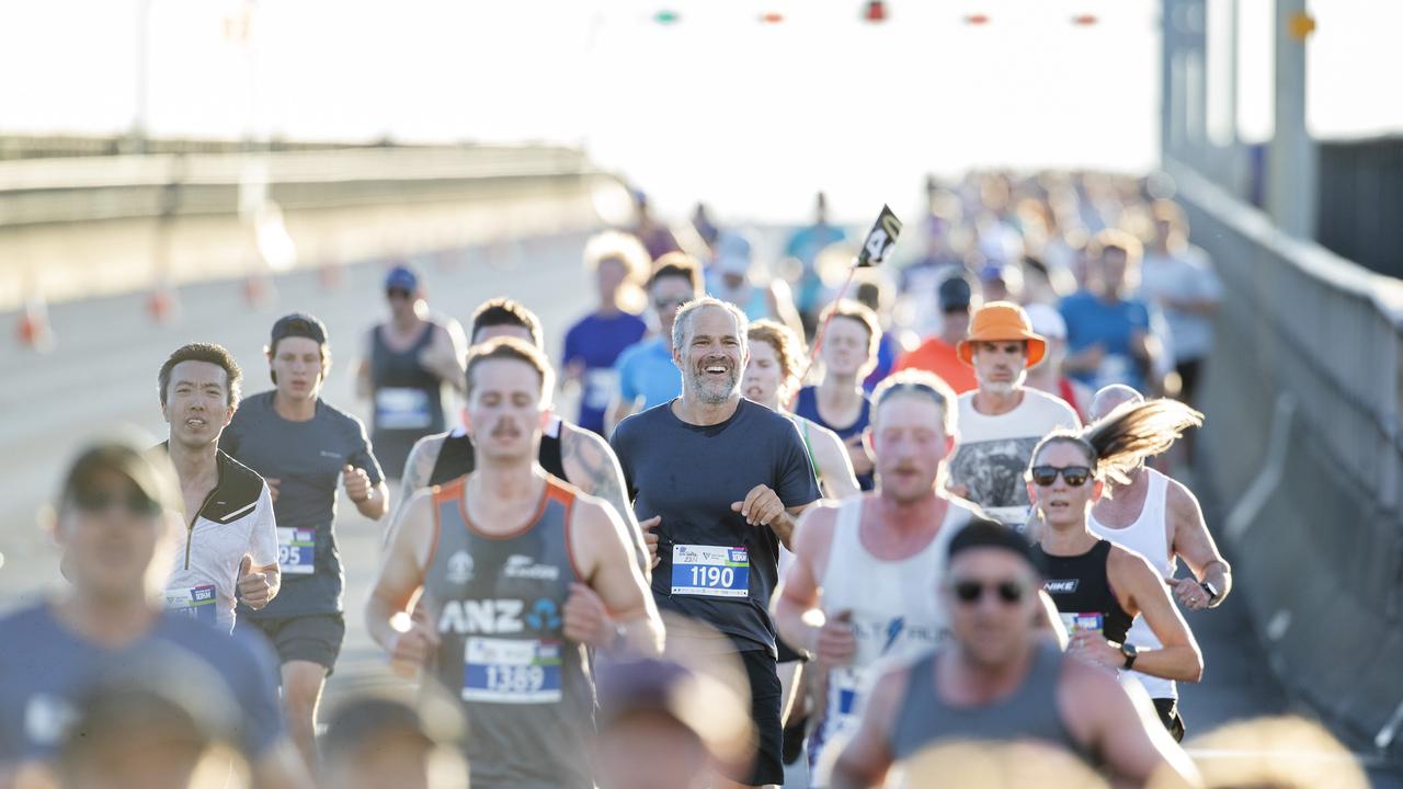 Competitors during Run the Bridge at Hobart. Picture: Chris Kidd