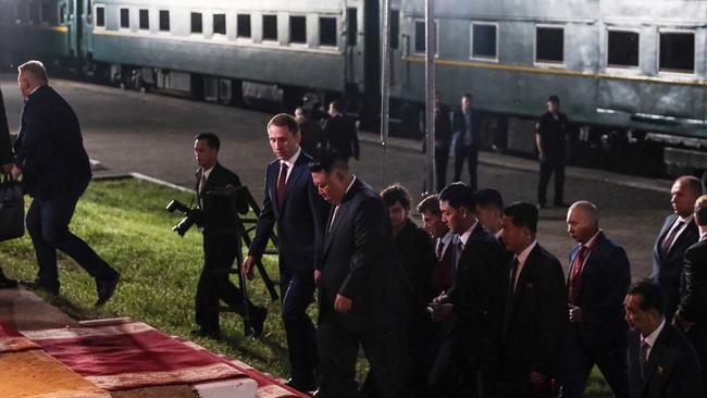 Kim Jong-un left North Korea on his heavily armoured train two days earlier. Picture: Supplied