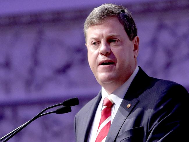 Treasurer Tim Nicholls at the State Budget Lunch on the impacts of the 2014-15 State Budget, Main Auditorium, Brisbane City Hall. Pic Mark Cranitch.