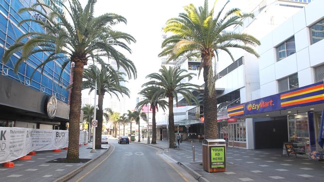 Surfers Paradise in lockdown. Picture by Richard Gosling.