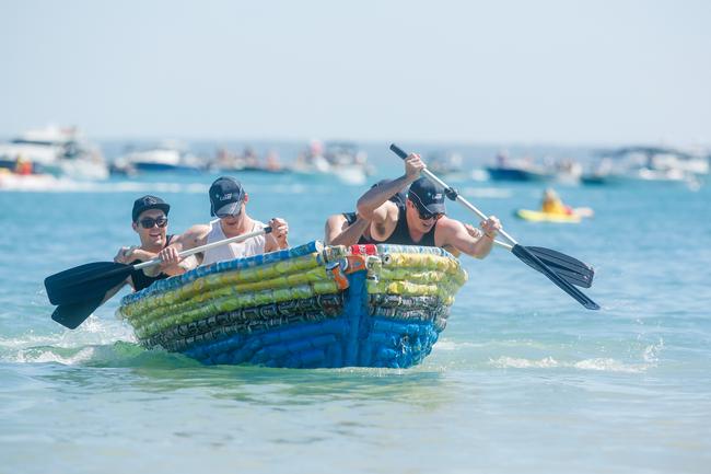 One of the entrants at the 2019 Beer Can Regatta at Mindel Beach. Pic Glenn Campbell