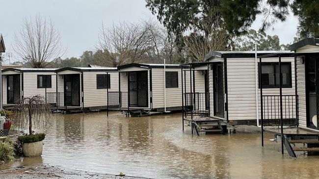 Residents of Poplar Caravan Park were forced to evacuate. Picture: Ashleigh Tullis