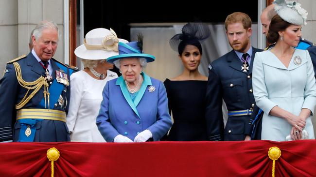 The royal family are in crisis after Prince Harry and Meghan effectively walked out. Picture: AFP