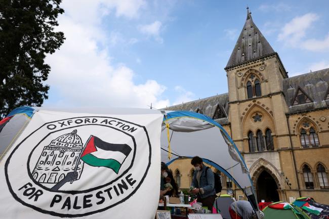 Oxford is one of about a dozen UK universities where pro-Palestinian student camps have been set up