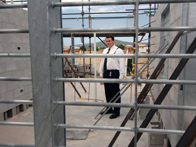 Taken in 2006, then Townsville Correctional Centre general manager John Harrison standing in the new women's prison as it’s being built. Picture: Evan Morgan.