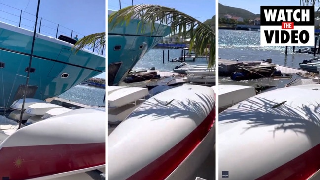 Shocking moment $118m superyacht smashes into dock