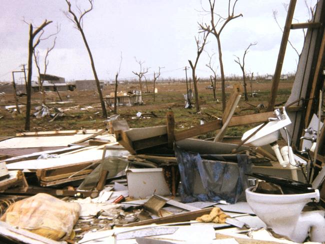 Cyclone Tracy -  House smashed with toilet outside Picture Suplied