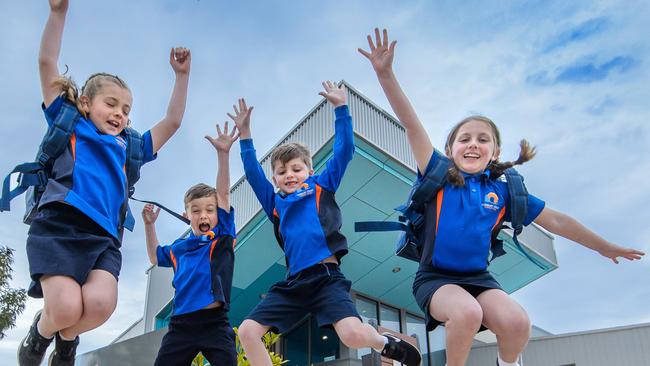 Students at Torquay Coast Primary School, where enrolments are up 39 per cent compared to last year. Victoria’s regional schools recorded modest growth of 0.8 per cent this year, while inner-Melbourne schools lost more than 4000 students.