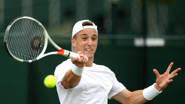 Andrew Harris joins Alexei Popyrin in the final round of Wimbledon qualifying with a win over Sergiy Stakhovsky. Picture: Getty Images