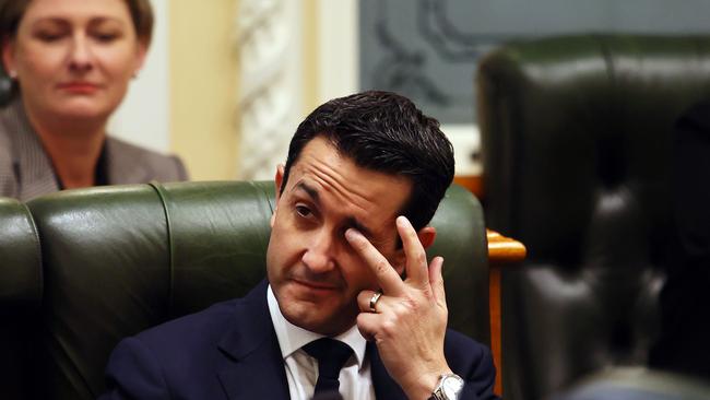 David Crisafulli during parliament in Brisbane. Picture: Tertius Pickard