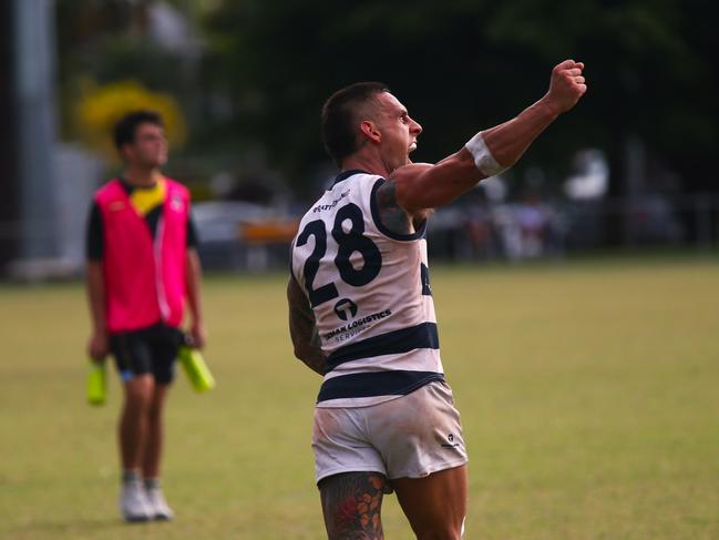 Pictured: Liam Brandt. North Cairns Tigers v Port Douglas Crocs at Watsons Oval. AFL Cairns 2024. Photo: Gyan-Reece Rocha