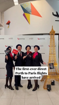 The first-ever direct Perth to Paris flights have arrived on Qantas