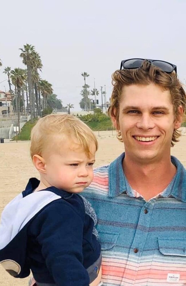 Deceased Bride and Prejudice contestant Micah Downey with his son Johnson.