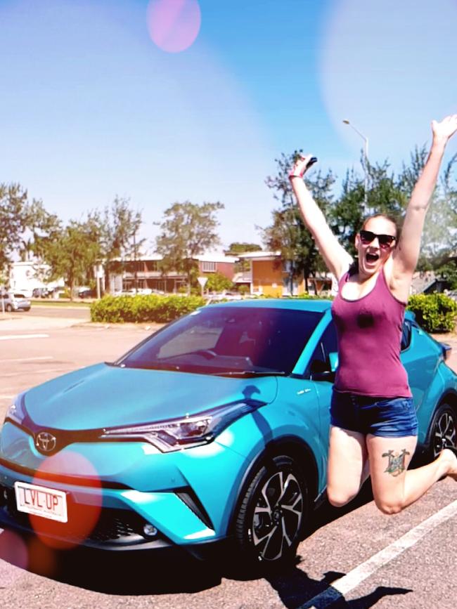 “Me doing the Toyota jump with my car that has the number plate LVL UP meaning level up because I’m a gamer.” Picture: SUPPLIED