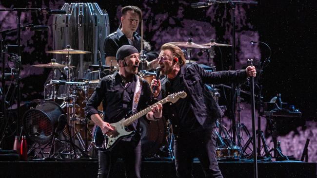 U2 are making their way around Australia on the Joshua Tree tour. Picture: Jason Edwards